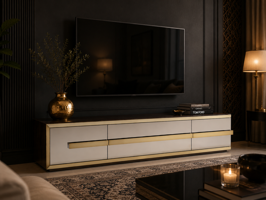 The Aurum Media Console — Luxe & Glam Collection