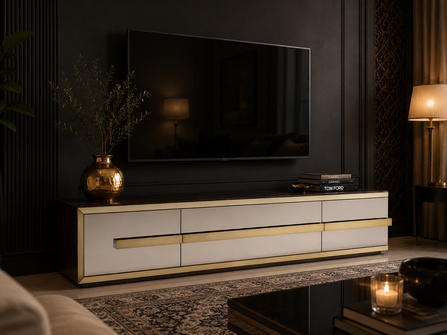 The Aurum Media Console — Luxe & Glam Collection